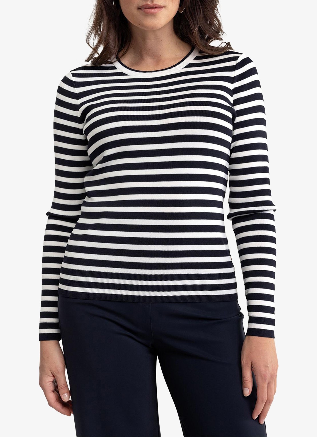 Studio Anneloes Luna longsleeve met streepprint - detail zwart