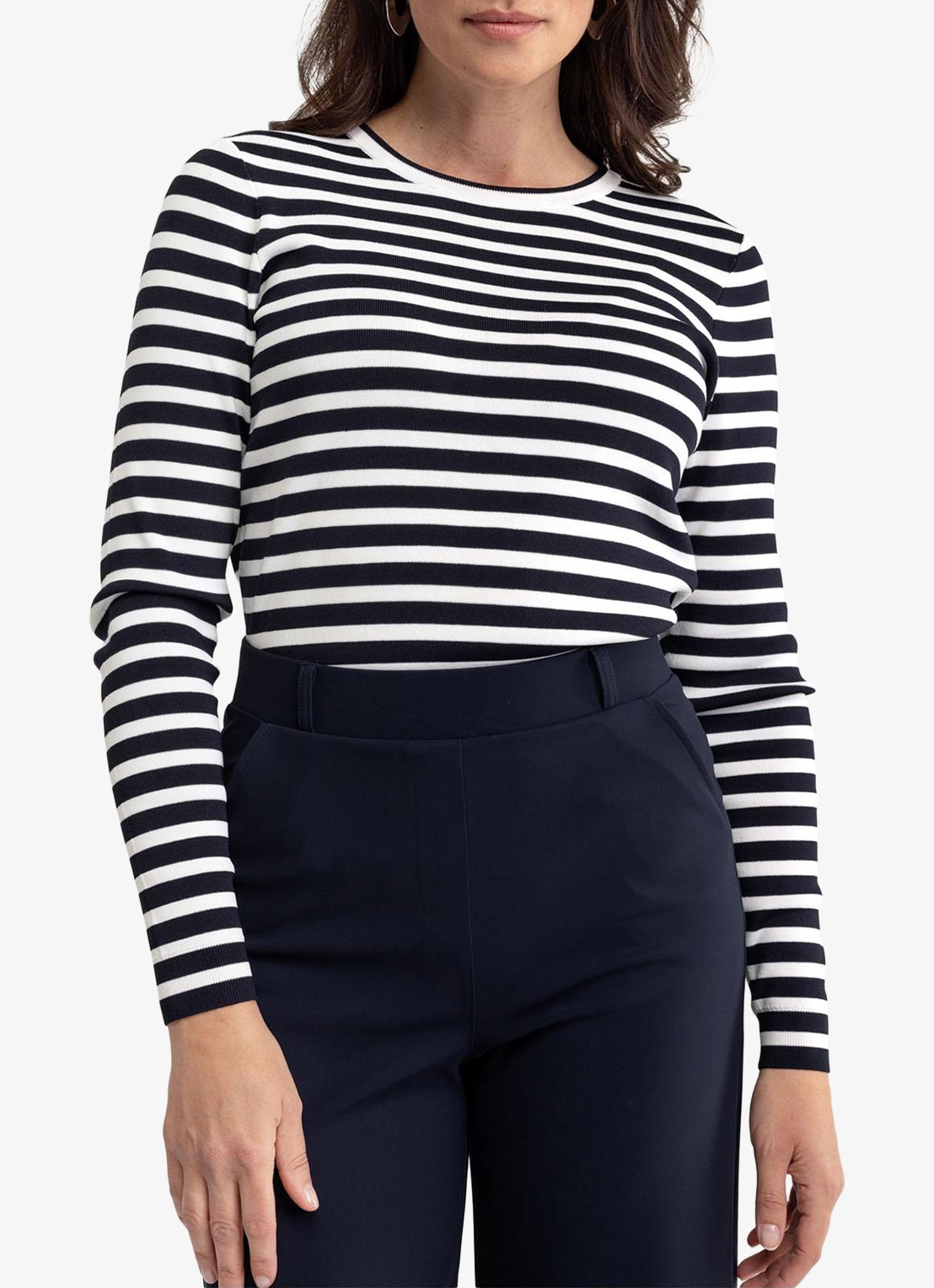 Studio Anneloes Luna longsleeve met streepprint - detail 2 zwart