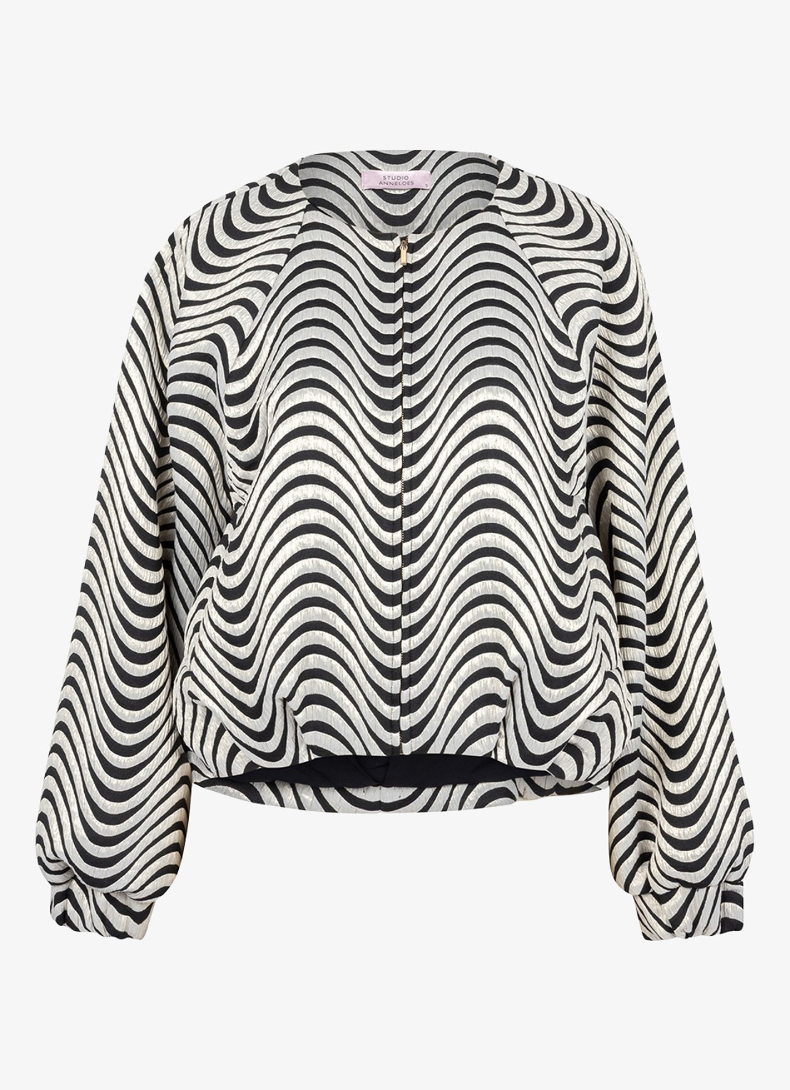 Studio Anneloes Luun bomberjack met print - voorkant grijs
