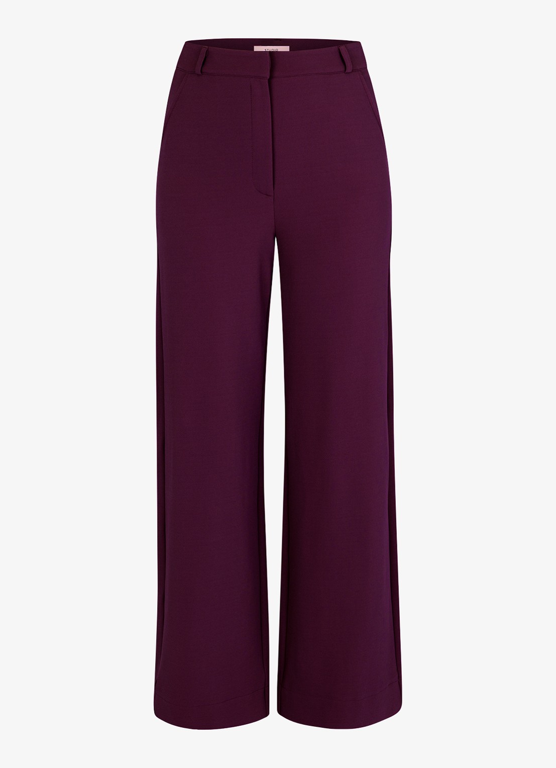 Studio Anneloes Luz high waist loose fit pantalon met steekzakken - voorkant 3 paars