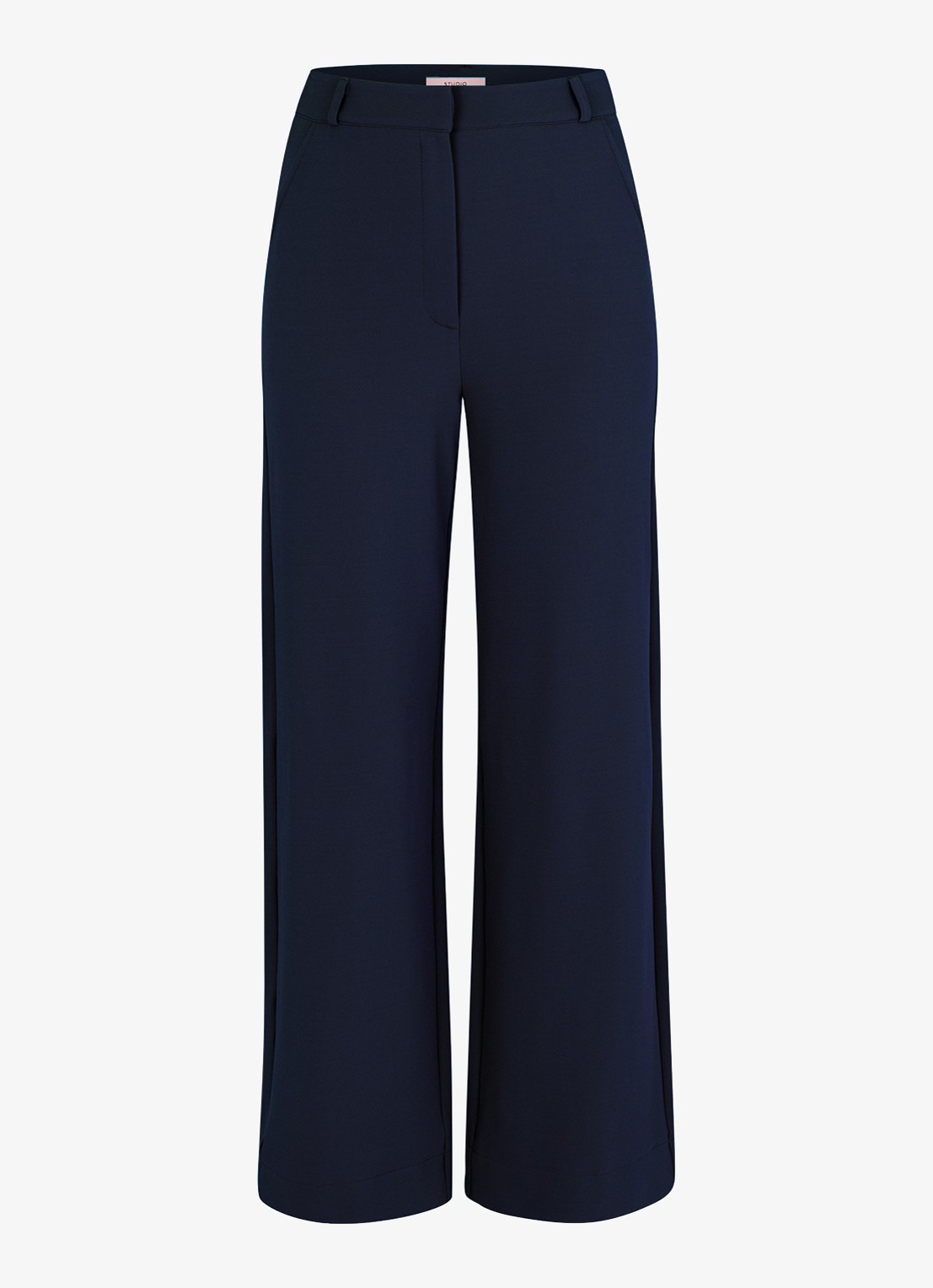 Studio Anneloes Luz high waist loose fit pantalon met steekzakken - voorkant 3 donkerblauw