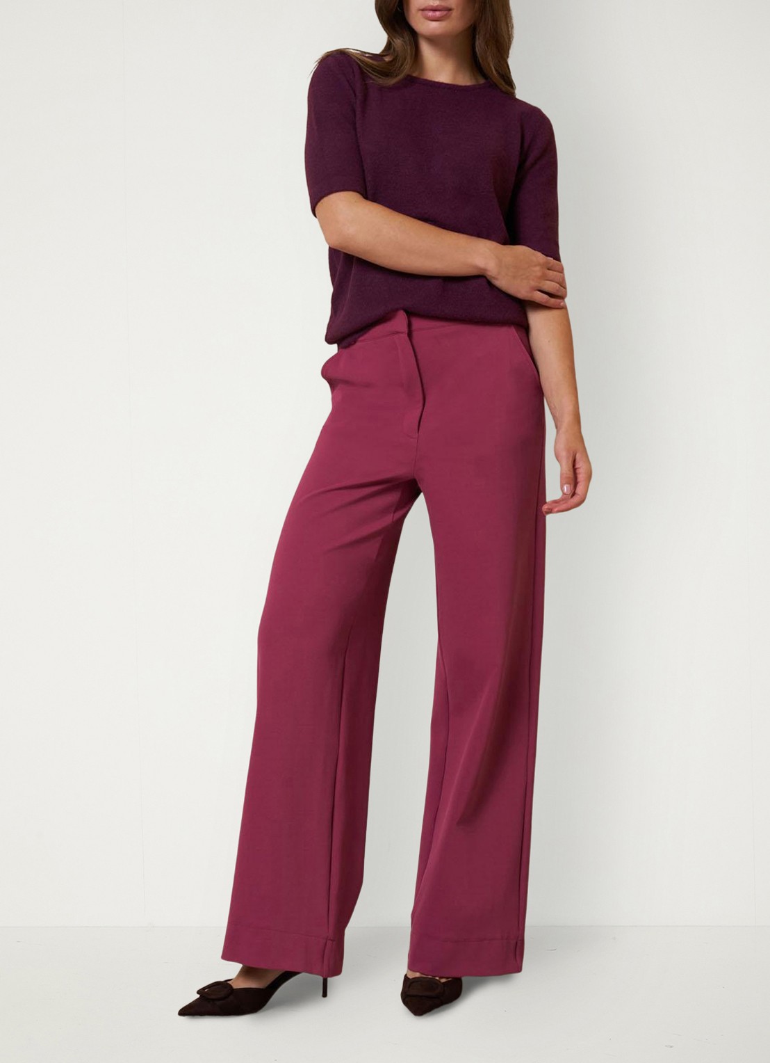 Studio Anneloes Luz high waist loose fit pantalon met steekzakken - detail 3 roze
