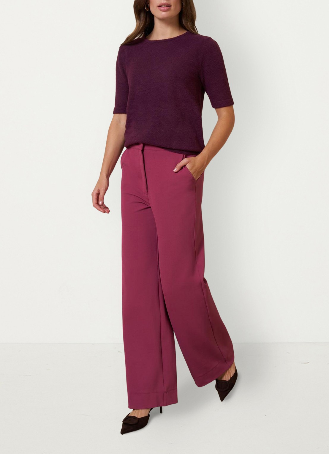 Studio Anneloes Luz high waist loose fit pantalon met steekzakken - detail 4 roze