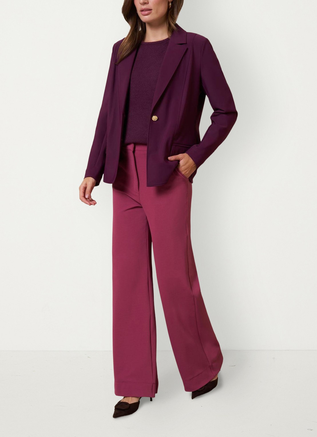 Studio Anneloes Luz high waist loose fit pantalon met steekzakken - voorkant 7 roze