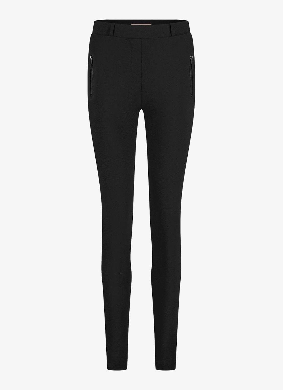 Studio Anneloes Margot high waist skinny fit broek met steekzakken - voorkant 2 zwart