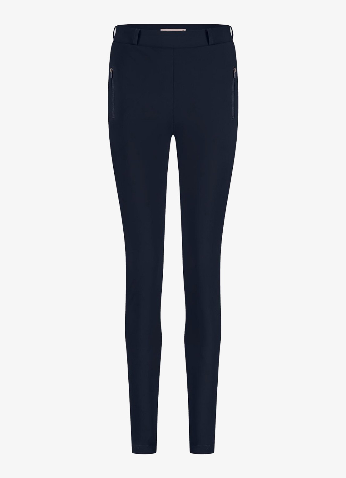 Studio Anneloes Margot high waist skinny fit broek met steekzakken - voorkant donkerblauw