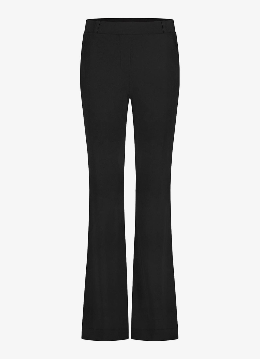 Studio Anneloes Marilon high waist wide fit broek met steekzakken - voorkant 3 zwart