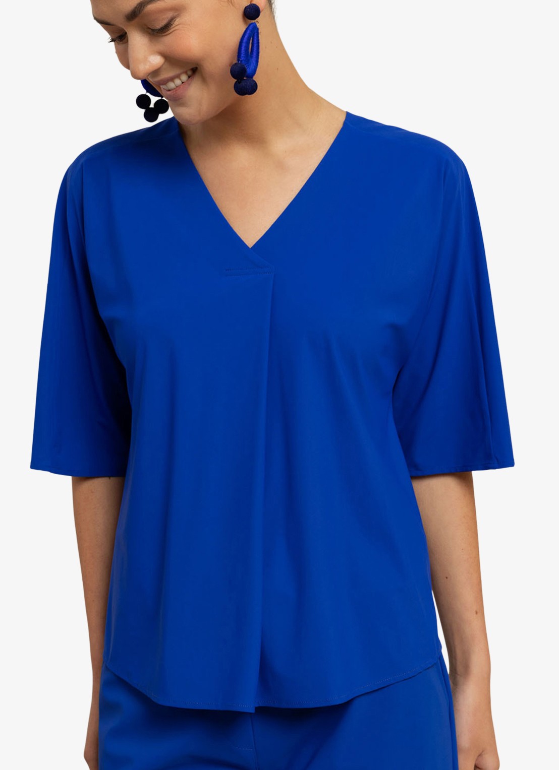Studio Anneloes Marly tuniek met V-hals - detail 4 donkerblauw
