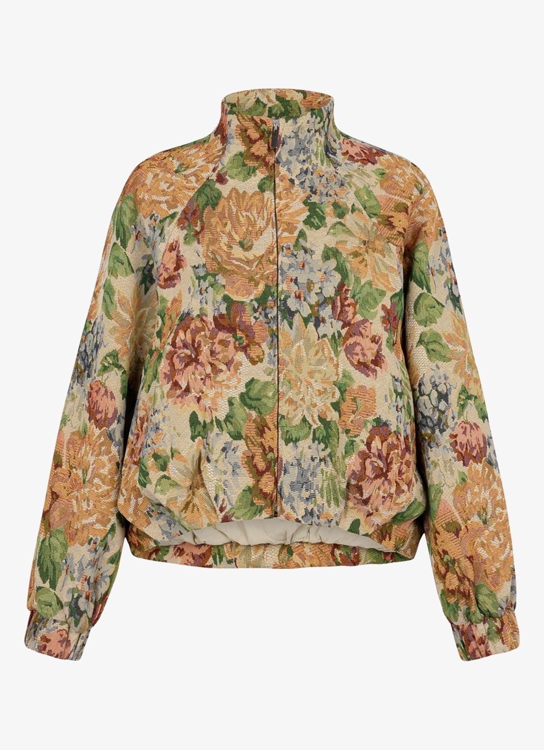 Studio Anneloes Mela bomberjack met bloemenprint - voorkant 2 orange
