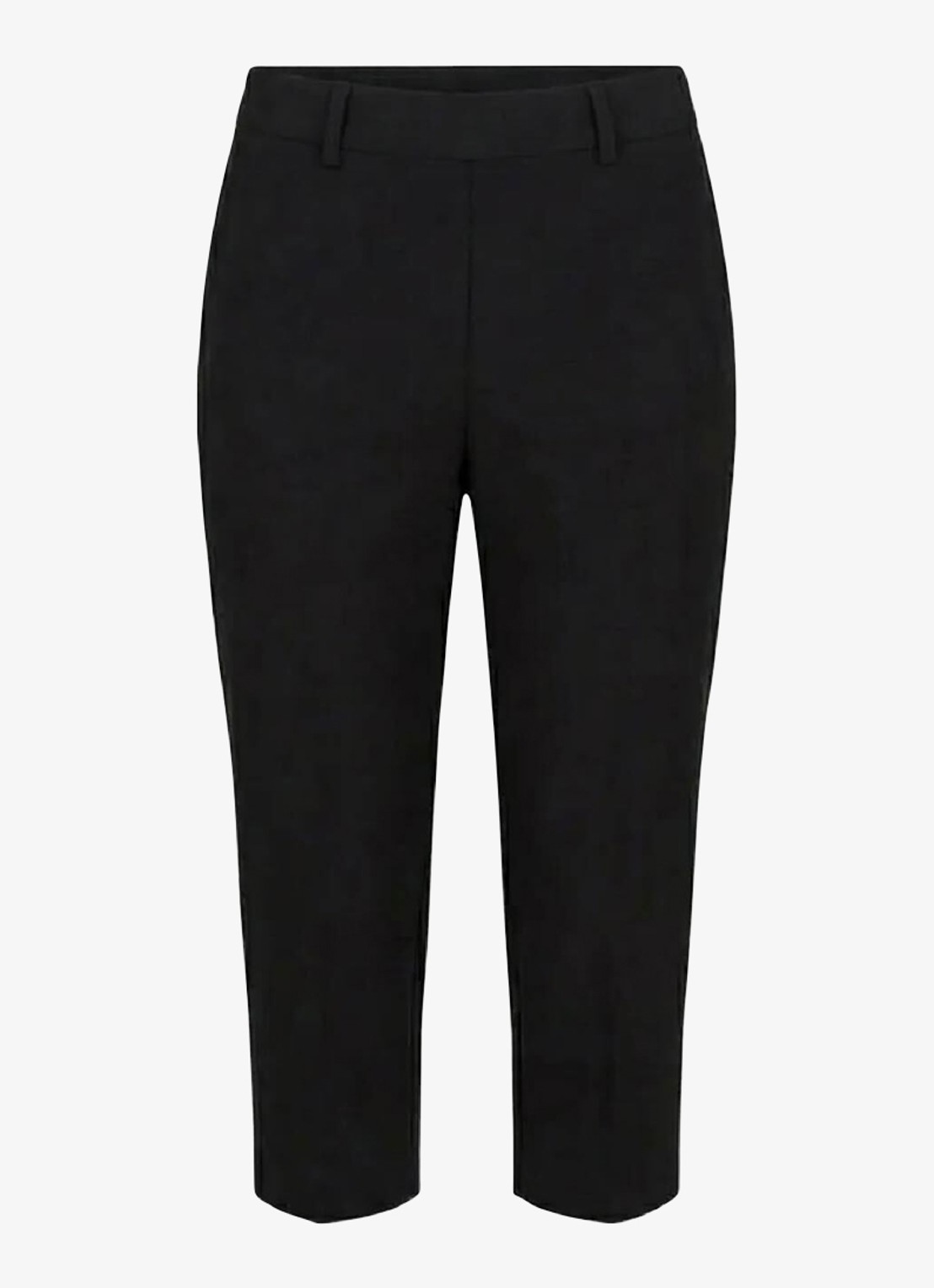Studio Anneloes Mid waist straight fit capri broek - voorkant 3 zwart