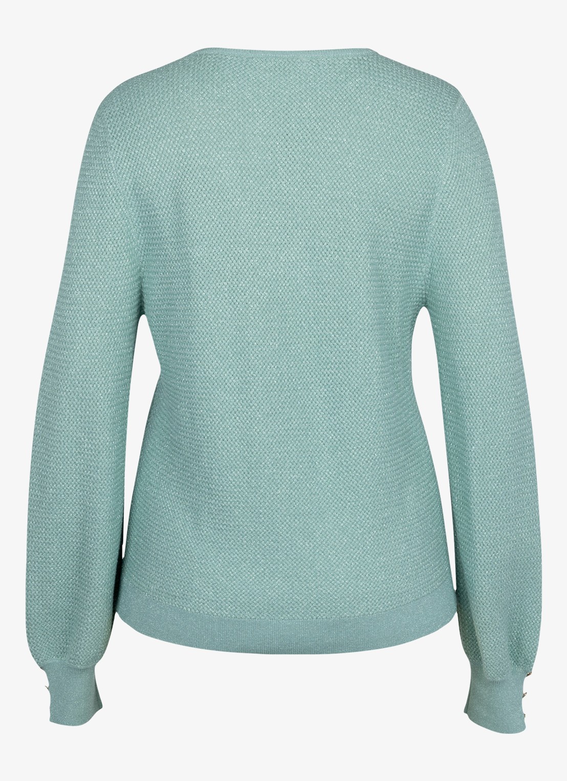 Studio Anneloes Nika grofgebreide pullover met v-hals - detail 3 groen