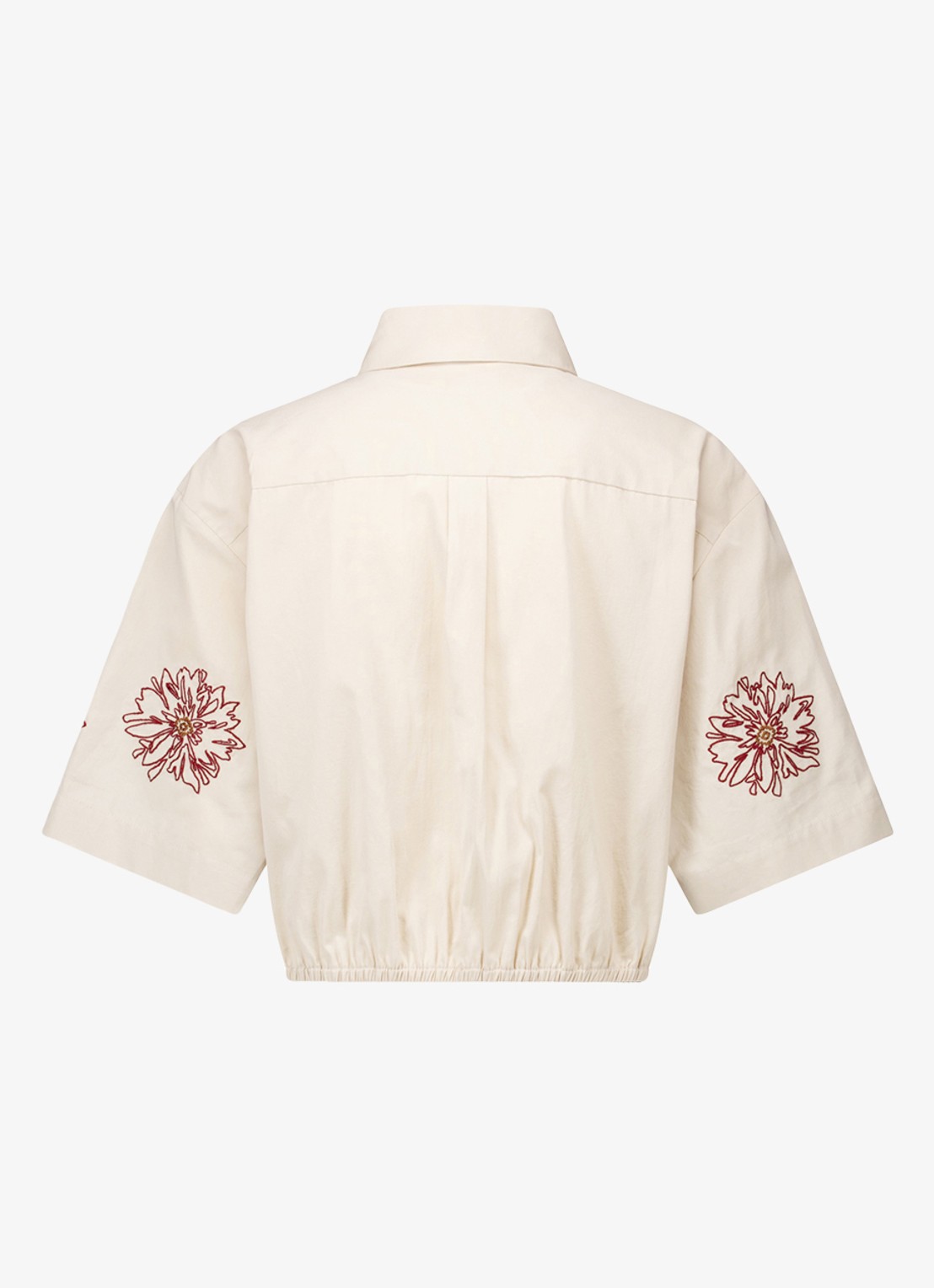 Studio Anneloes Noleste cropped blouse met borduring - detail 3 wit