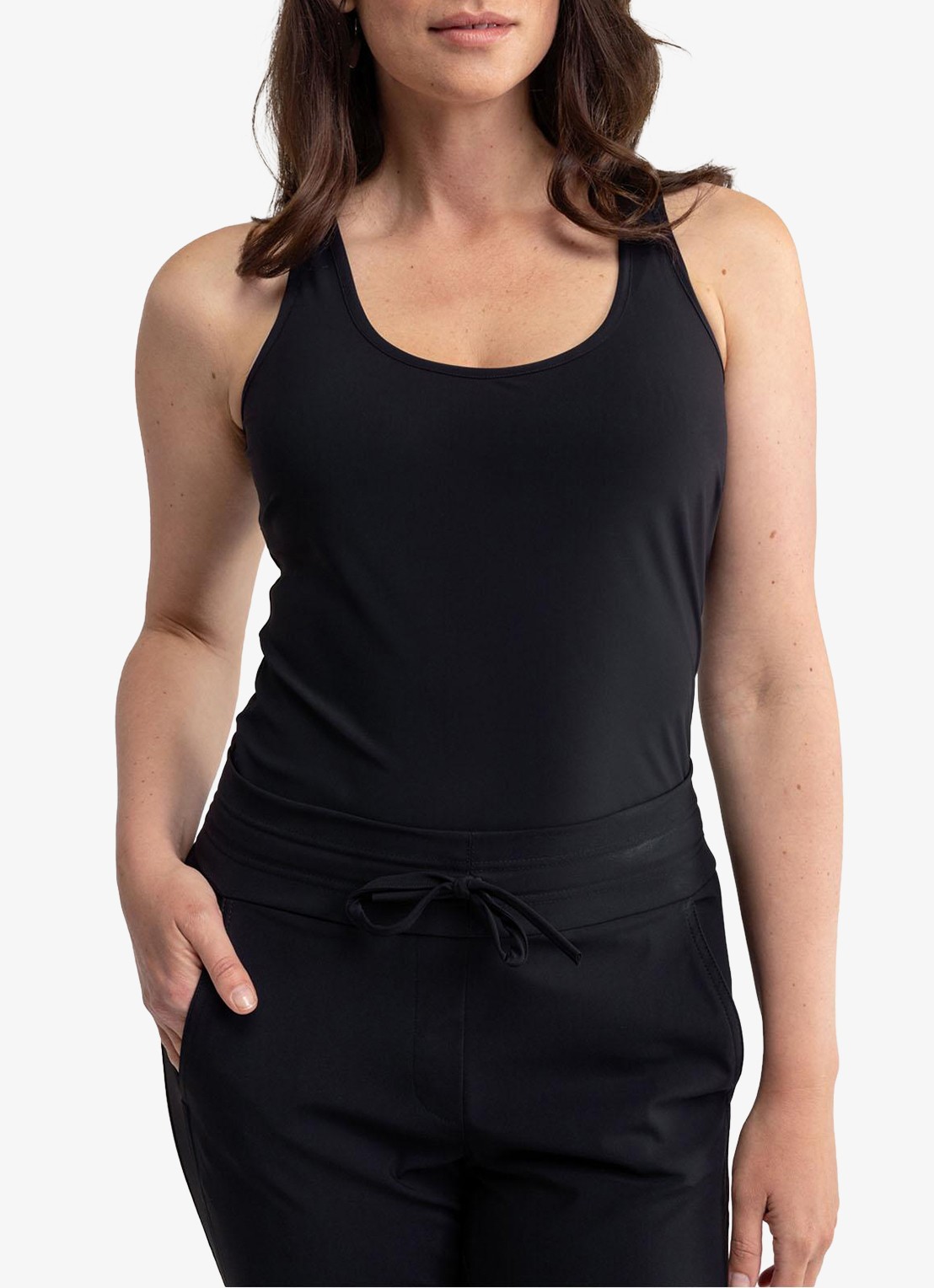 Studio Anneloes Nova tanktop met ronde hals - detail 2 zwart