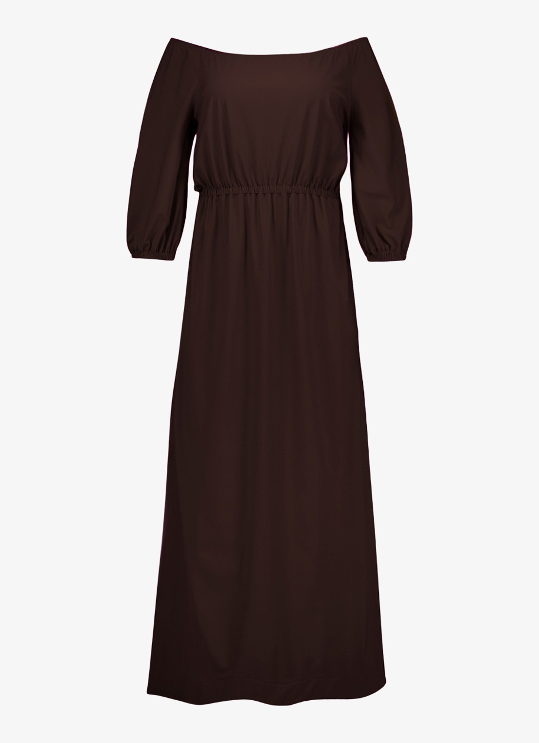Studio Anneloes Off shoulder midi jurk met stretch - voorkant 2 bruin
