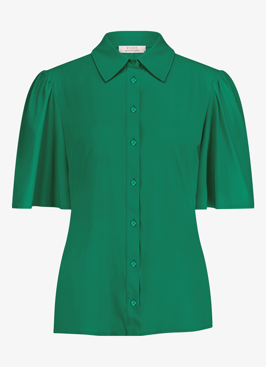 Studio Anneloes Poppy blouse met kraag - voorkant 3 groen