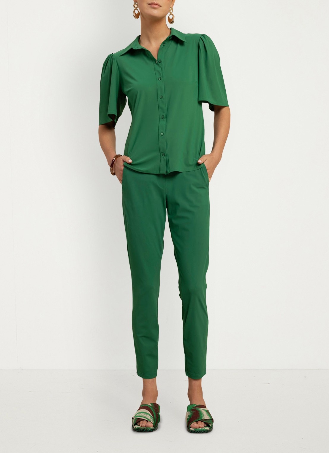 Studio Anneloes Poppy blouse met kraag - voorkant 4 groen