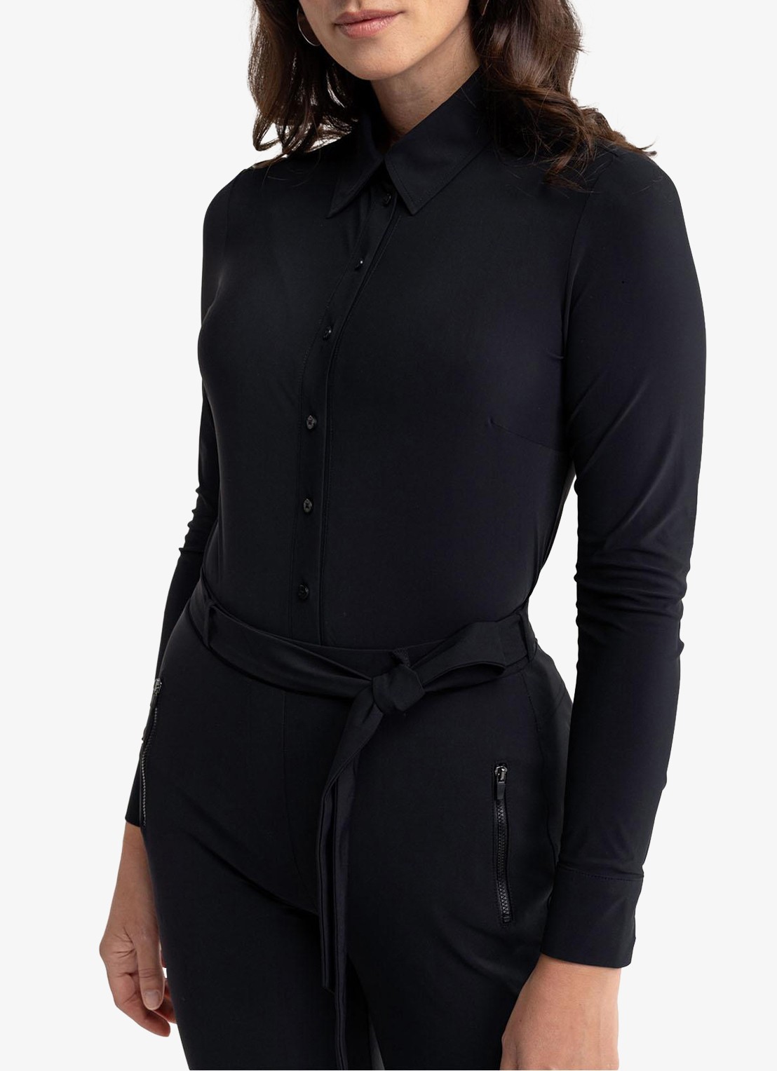 Studio Anneloes Poppy blouse met kraag - detail 3 zwart