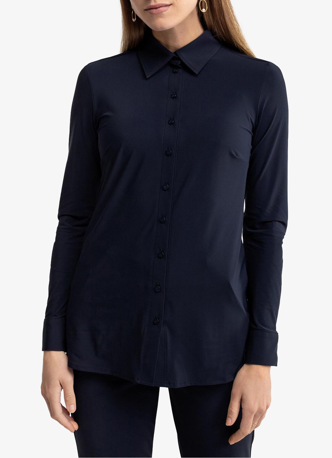 Studio Anneloes Poppy blouse met kraag - detail donkerblauw