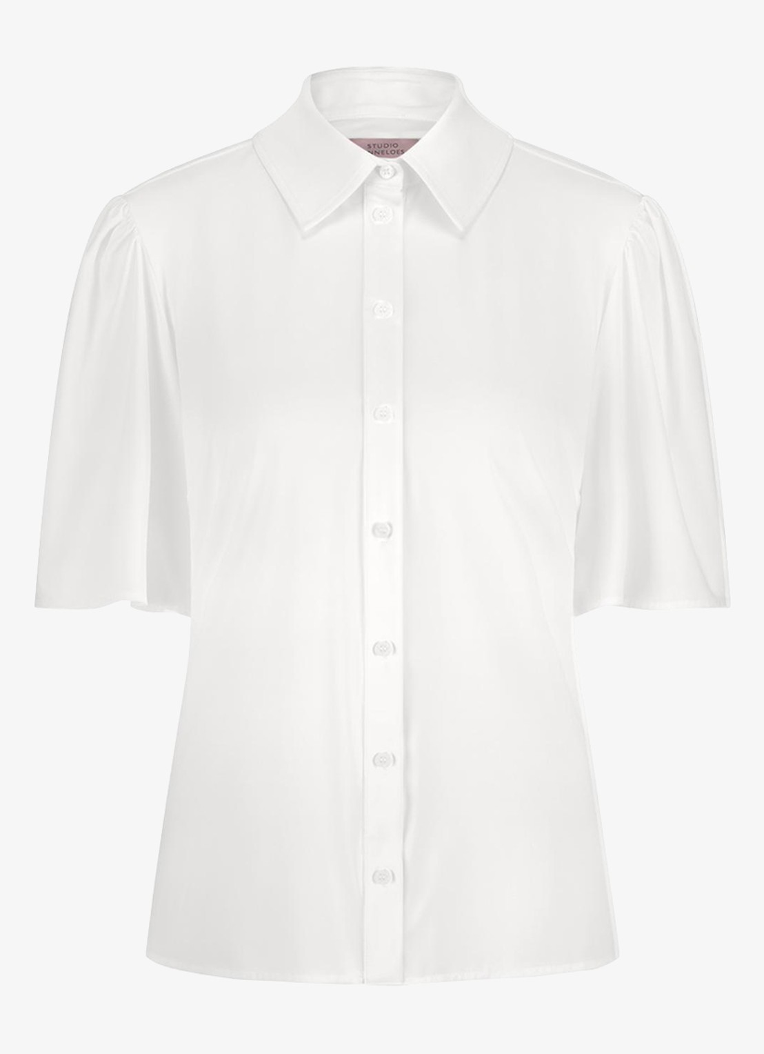 Studio Anneloes Poppy blouse van travelstof met vlindermouw - voorkant wit