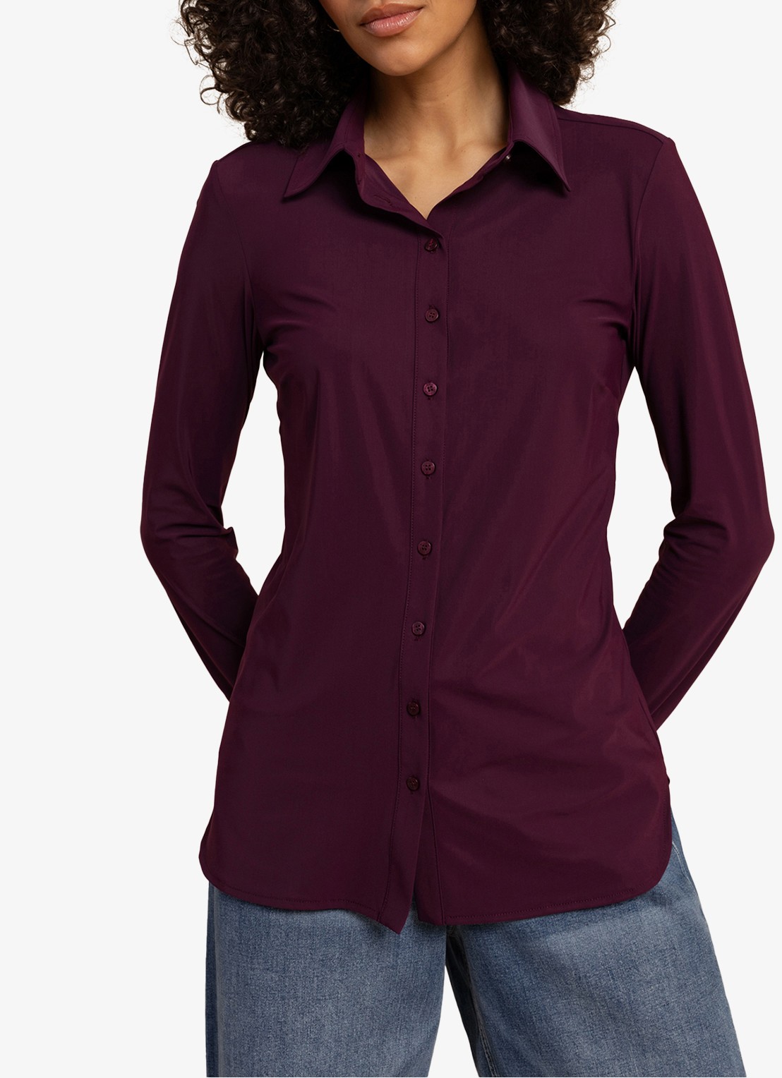 Studio Anneloes Poppy blouse - detail aubergine