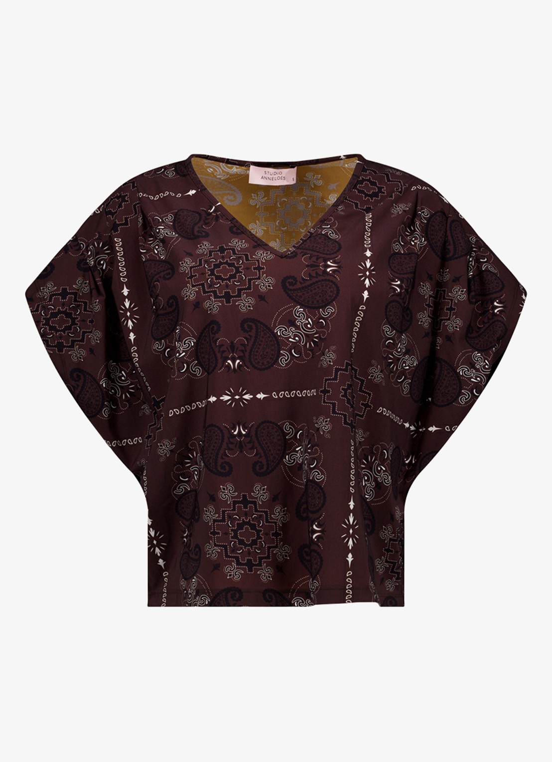 Studio Anneloes Renske top met paisley print - voorkant bruin