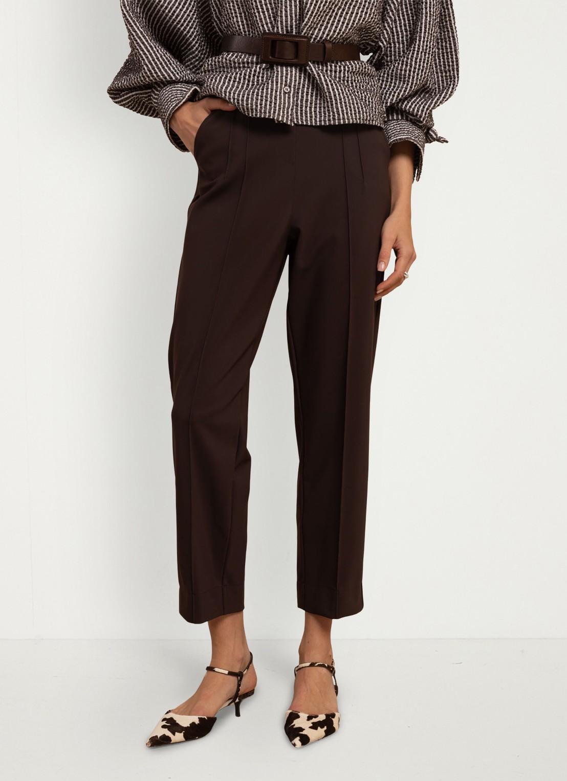 Studio Anneloes Roisin pantalon met steekzakken - detail 3 bruin