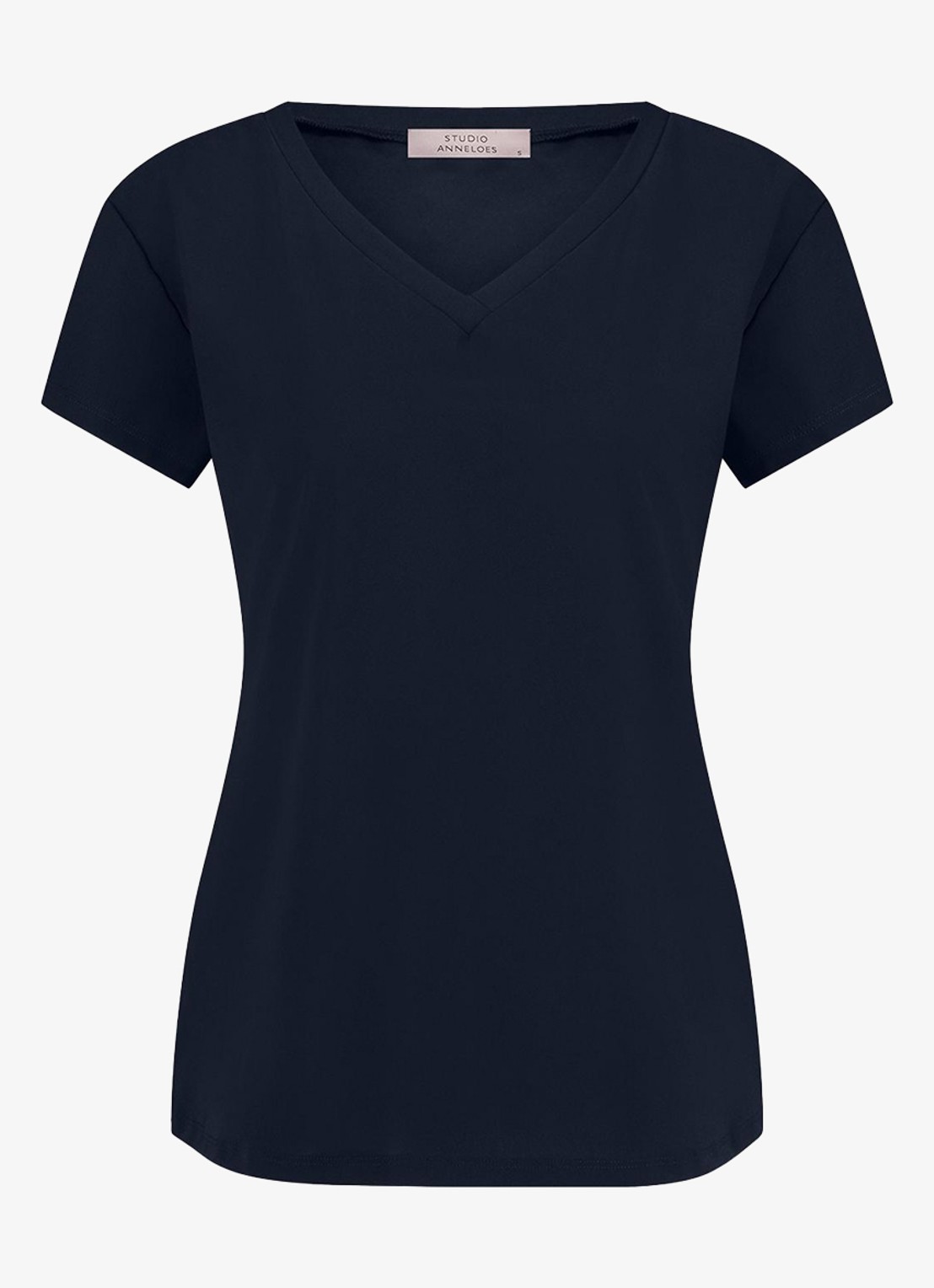 Studio Anneloes Roller T-shirt met V-hals - voorkant 2 donkerblauw