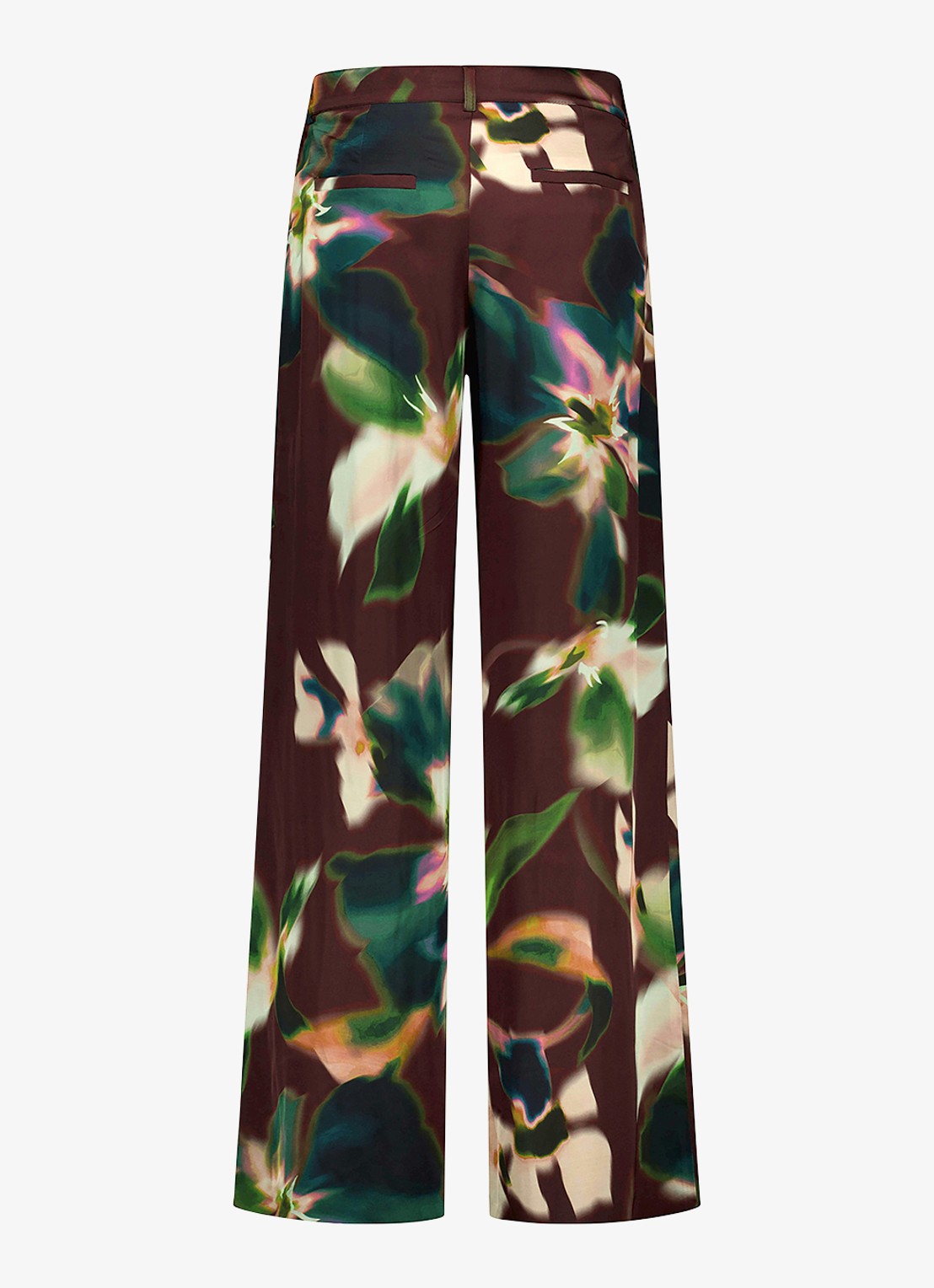 Studio Anneloes Sien loose fit pantalon met print  - detail donkerbruin