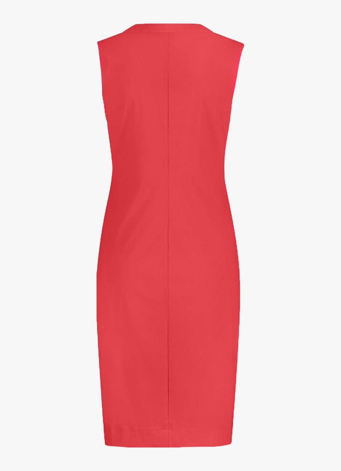 Studio Anneloes Simplicity mini jurk met steekzakken en V-hals - achterkant 4 koraal