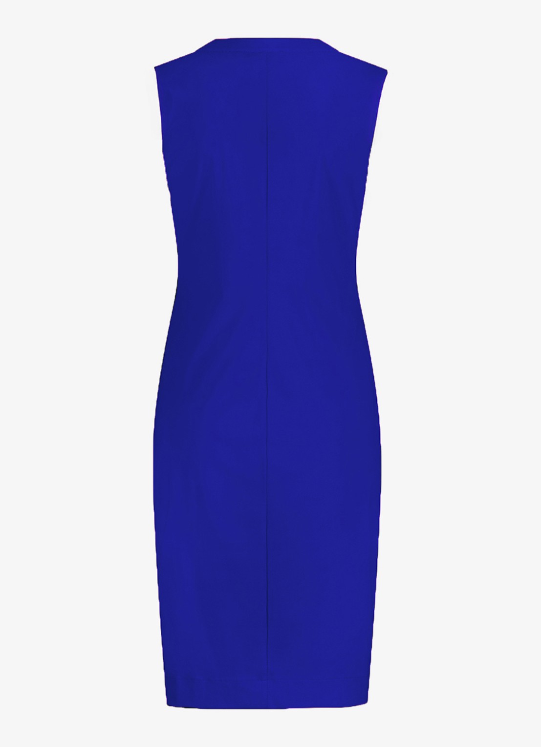 Studio Anneloes Simplicity mini jurk met steekzakken en V-hals - achterkant blauw