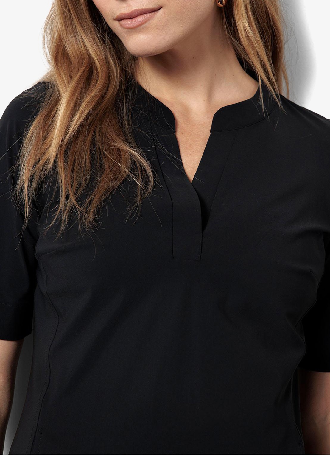 Studio Anneloes Simplicity mini jurk van travelstof - detail zwart