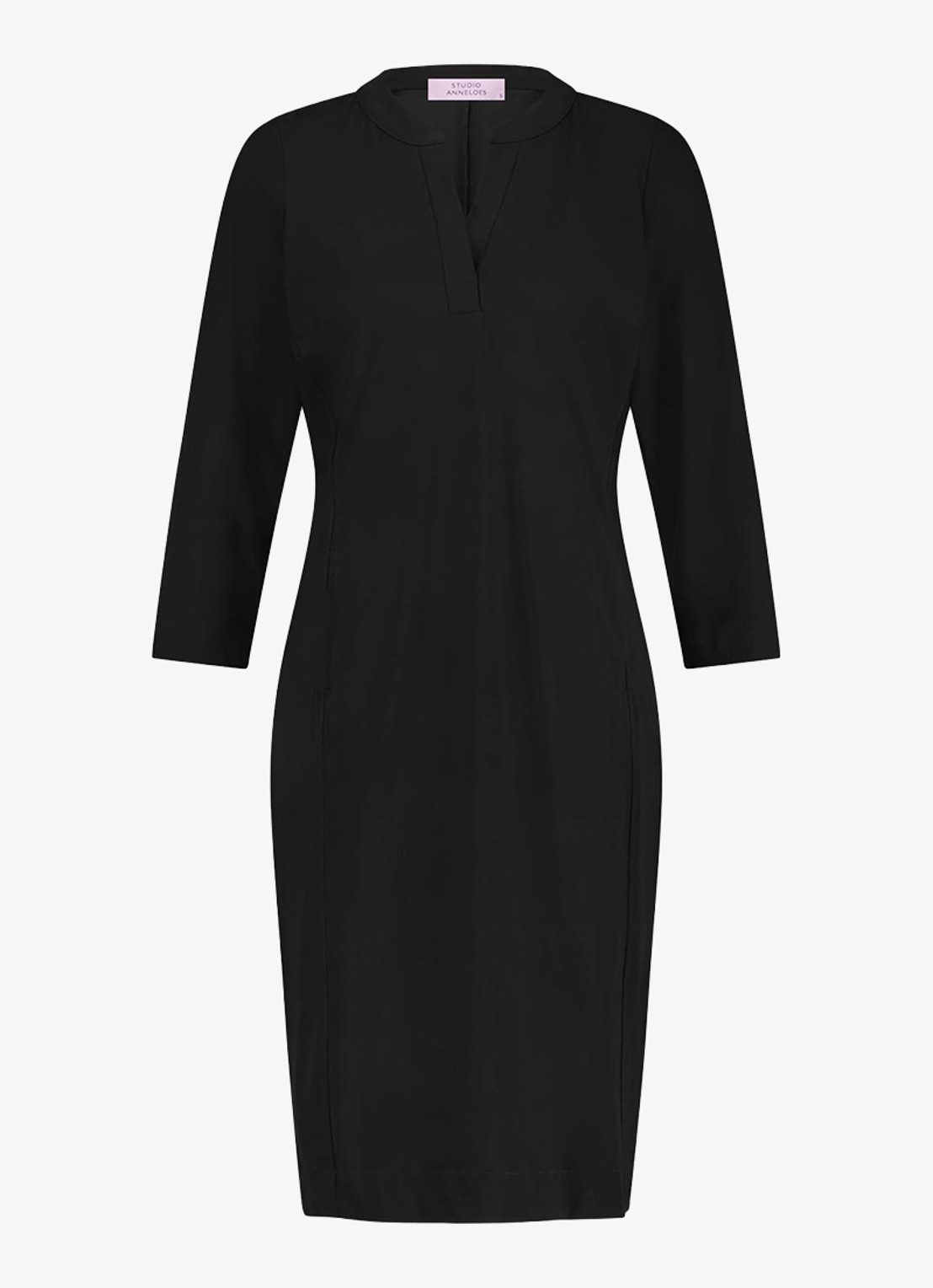 Studio Anneloes Simplicity mini tuniekjurk met steekzakken - voorkant 2 zwart