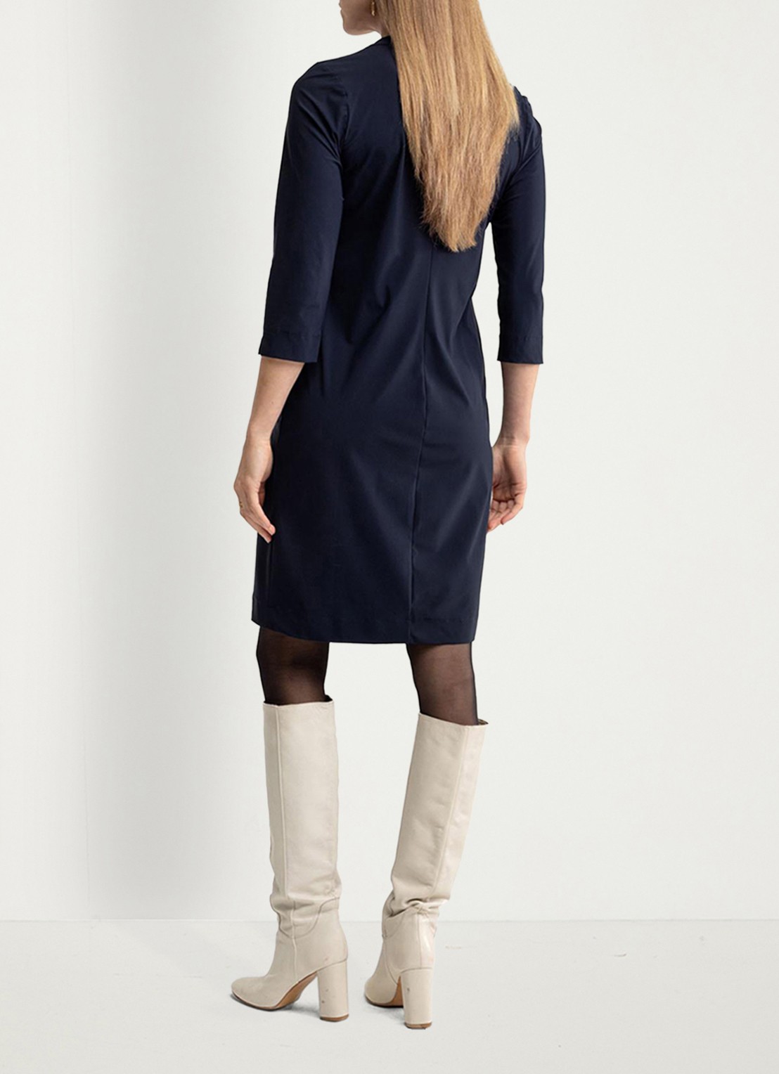 Studio Anneloes Simplicity mini tuniekjurk met steekzakken - achterkant 5 donkerblauw