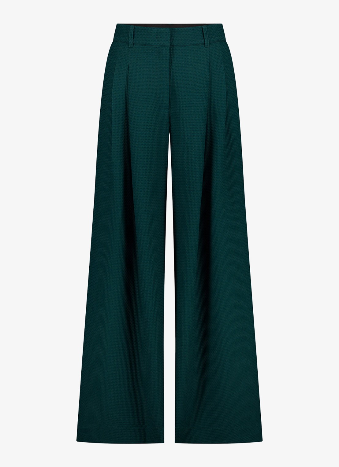 Studio Anneloes Skye high waist wide leg pantalon  - voorkant 2 petrol