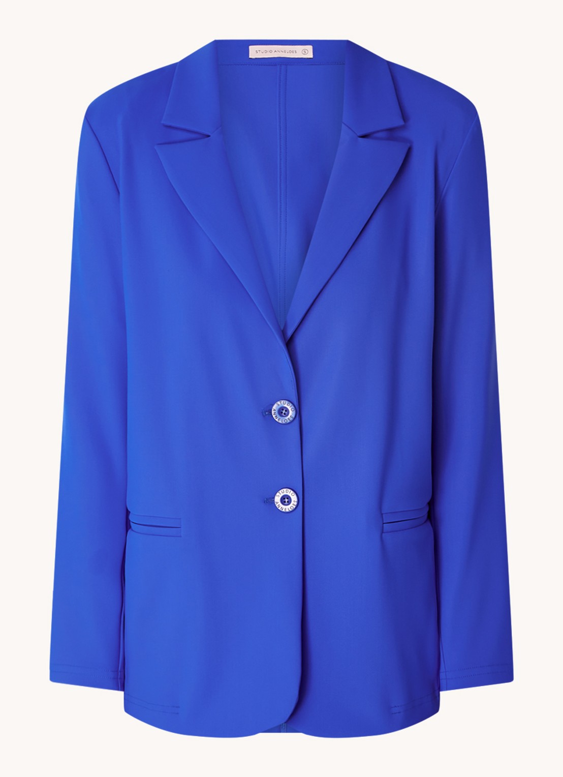 Studio Anneloes Sofia Bonded blazer van travelstof  - voorkant kobaltblauw