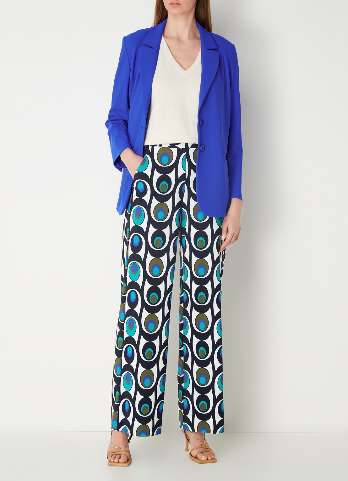 Studio Anneloes Sofia Bonded blazer van travelstof  - voorkant 2 kobaltblauw