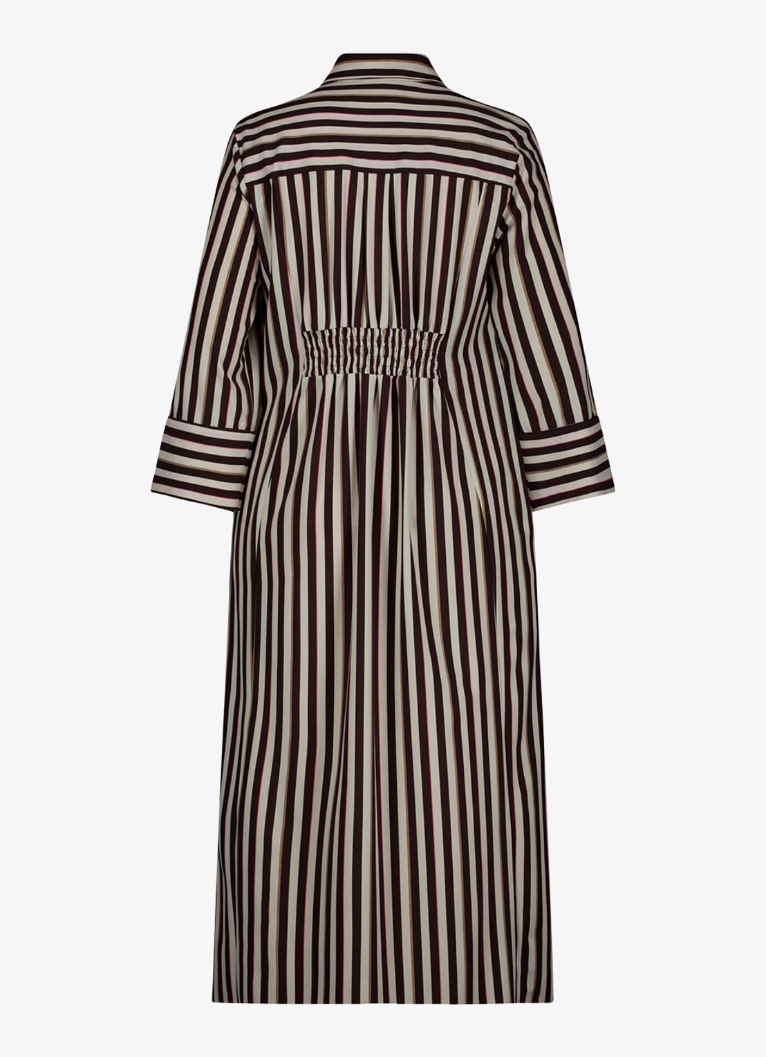Studio Anneloes Soof midi blousejurk met steekzakken - achterkant 5 donkerbruin