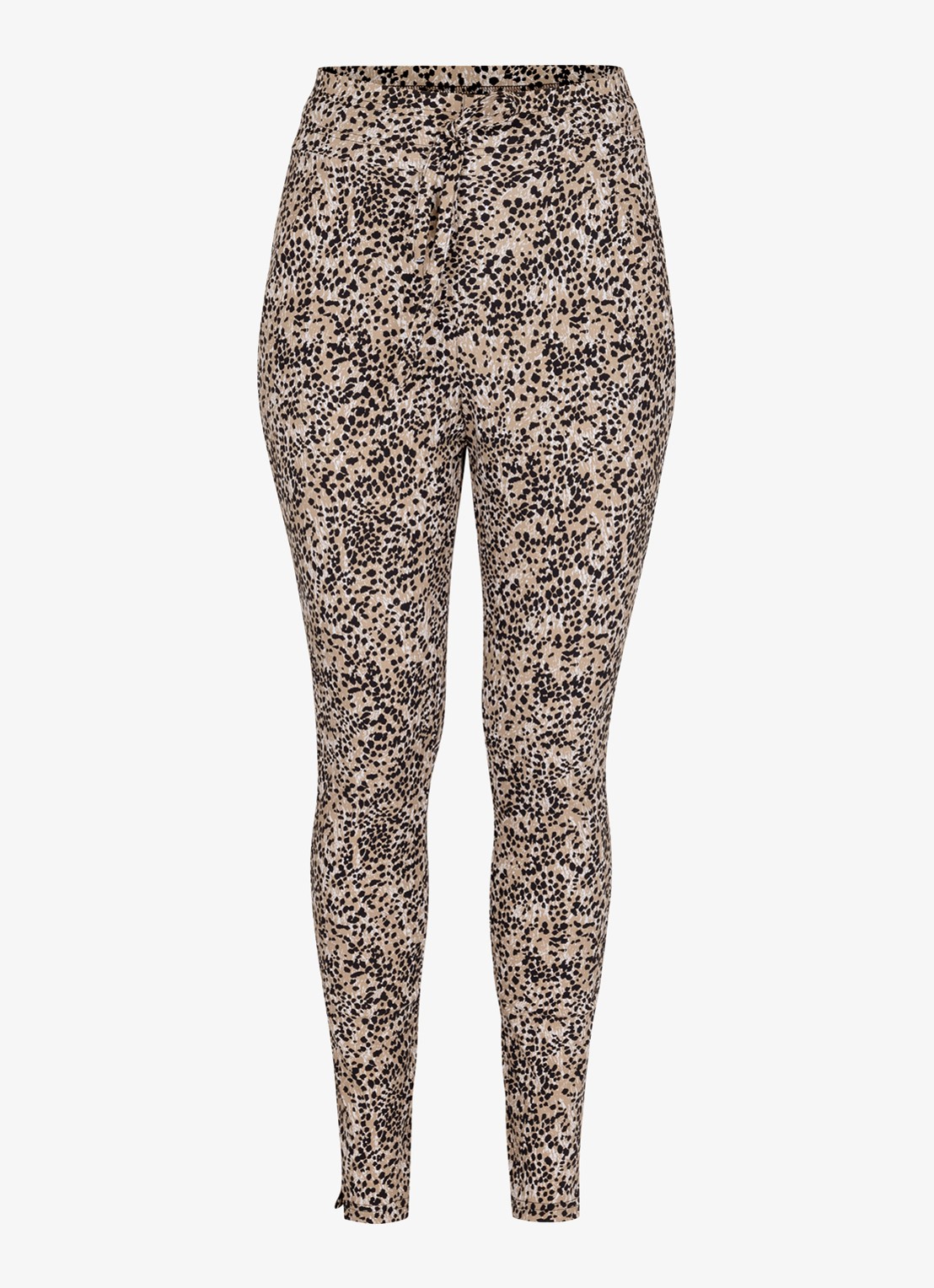 Studio Anneloes Stairdown high waist skinny fit broek met print - voorkant zwart