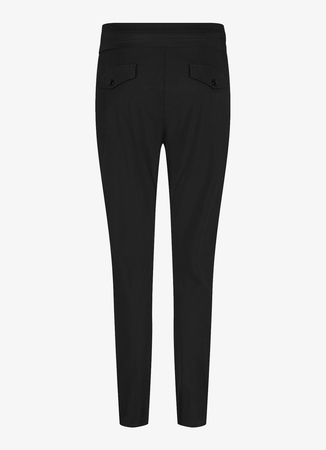 Studio Anneloes Startup high waist cropped slim fit broek met trekkoord - detail 3 zwart