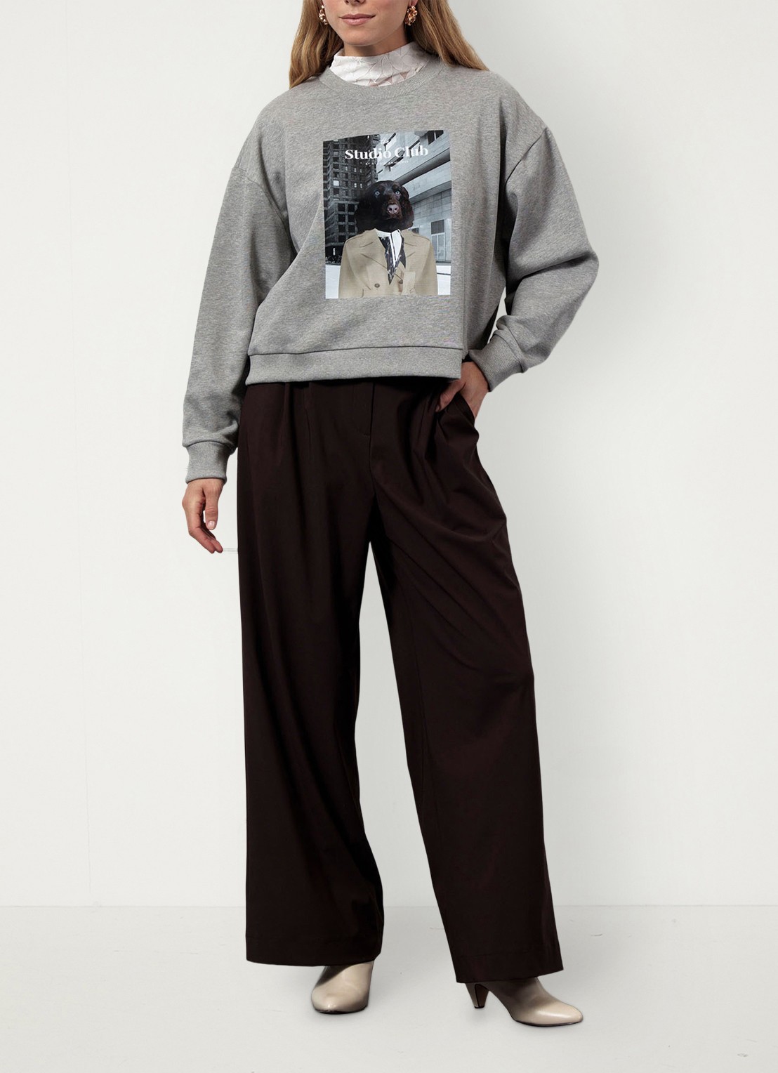 Studio Anneloes Sweater met print - detail 3 grijsmele