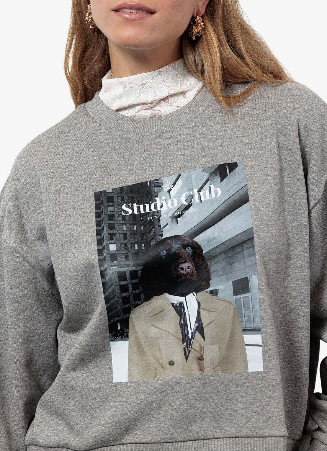 Studio Anneloes Sweater met print - detail 5 grijsmele