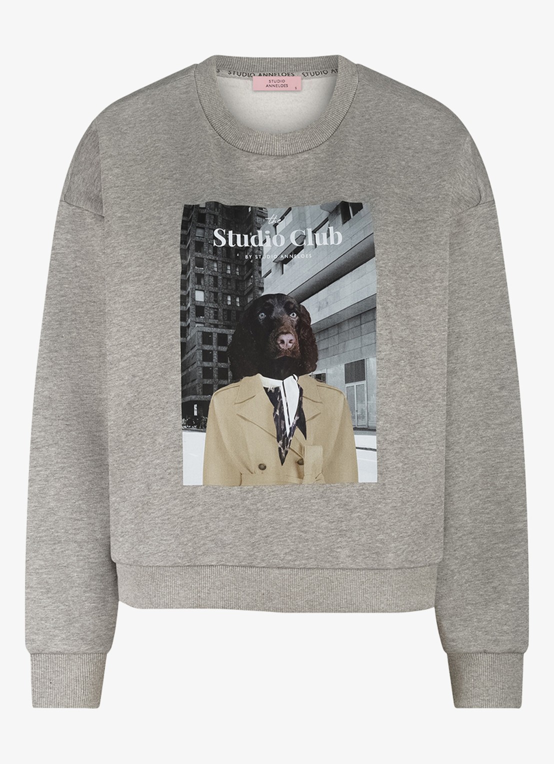 Studio Anneloes Sweater met print - voorkant grijsmele