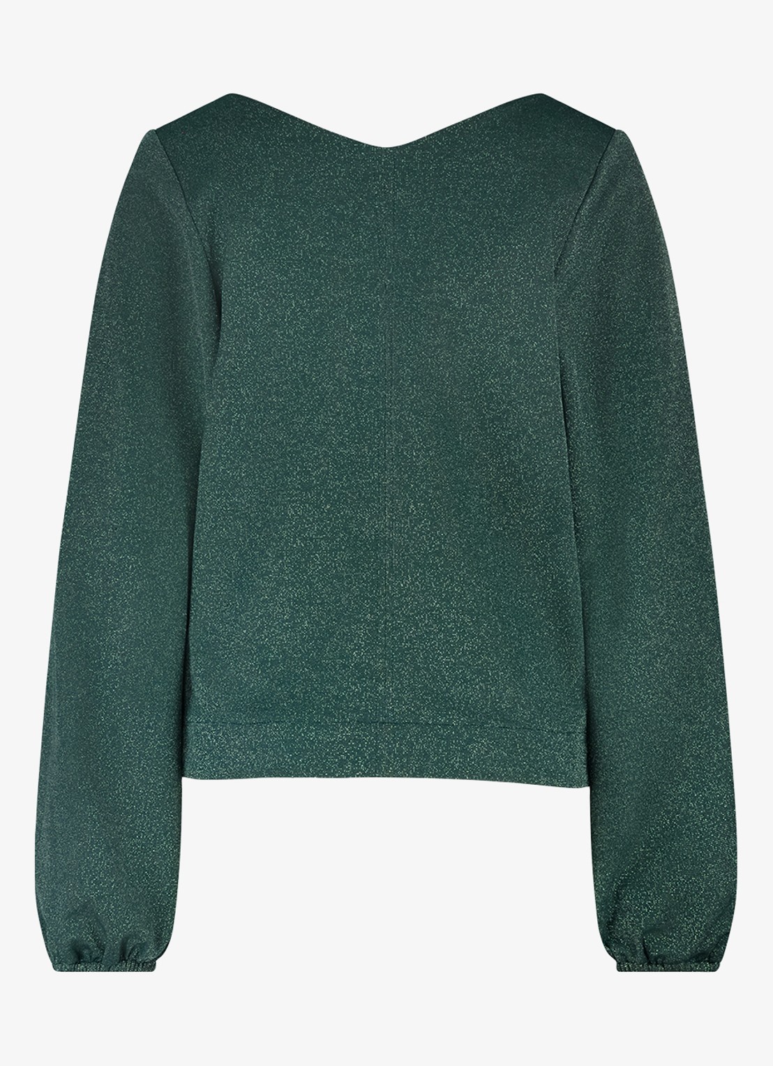 Studio Anneloes Sweater met V-hals en lurex - achterkant groen