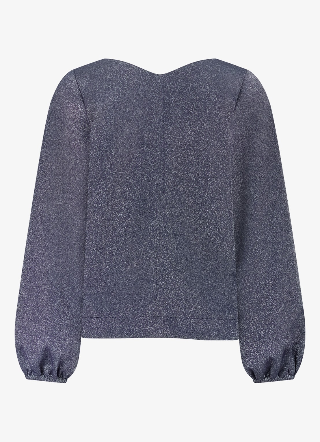 Studio Anneloes Sweater met V-hals en lurex - achterkant blauwgrijs