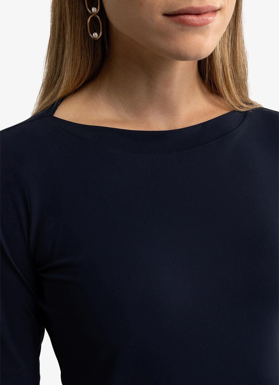 Studio Anneloes Sydney longsleeve met boothals - detail 4 donkerblauw