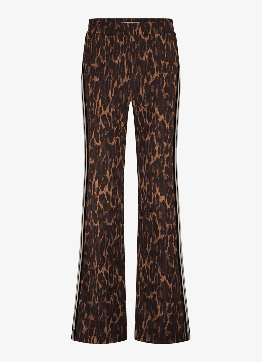 Studio Anneloes Trainer high waist wide fit pantalon met dierenprint - voorkant 2 oranjebruin