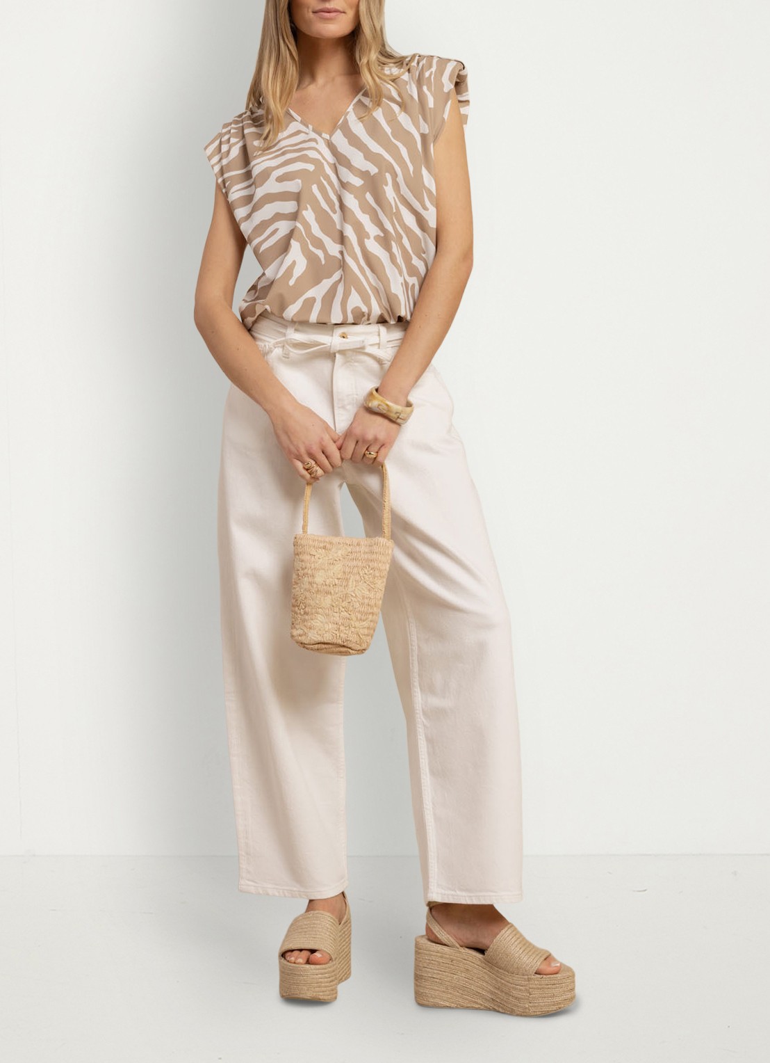 Studio Anneloes Tuniek met panterprint - voorkant 2 lichtbruin