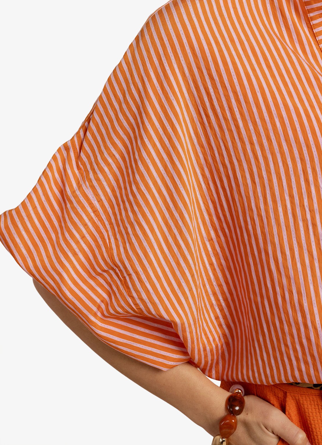 Studio Anneloes Tuniek met streepprint - detail 3 orange