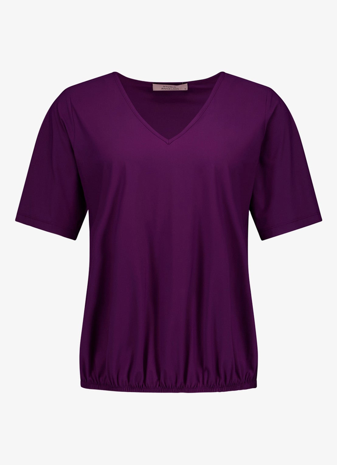 Studio Anneloes Vicky T-shirt met V-hals - voorkant paars
