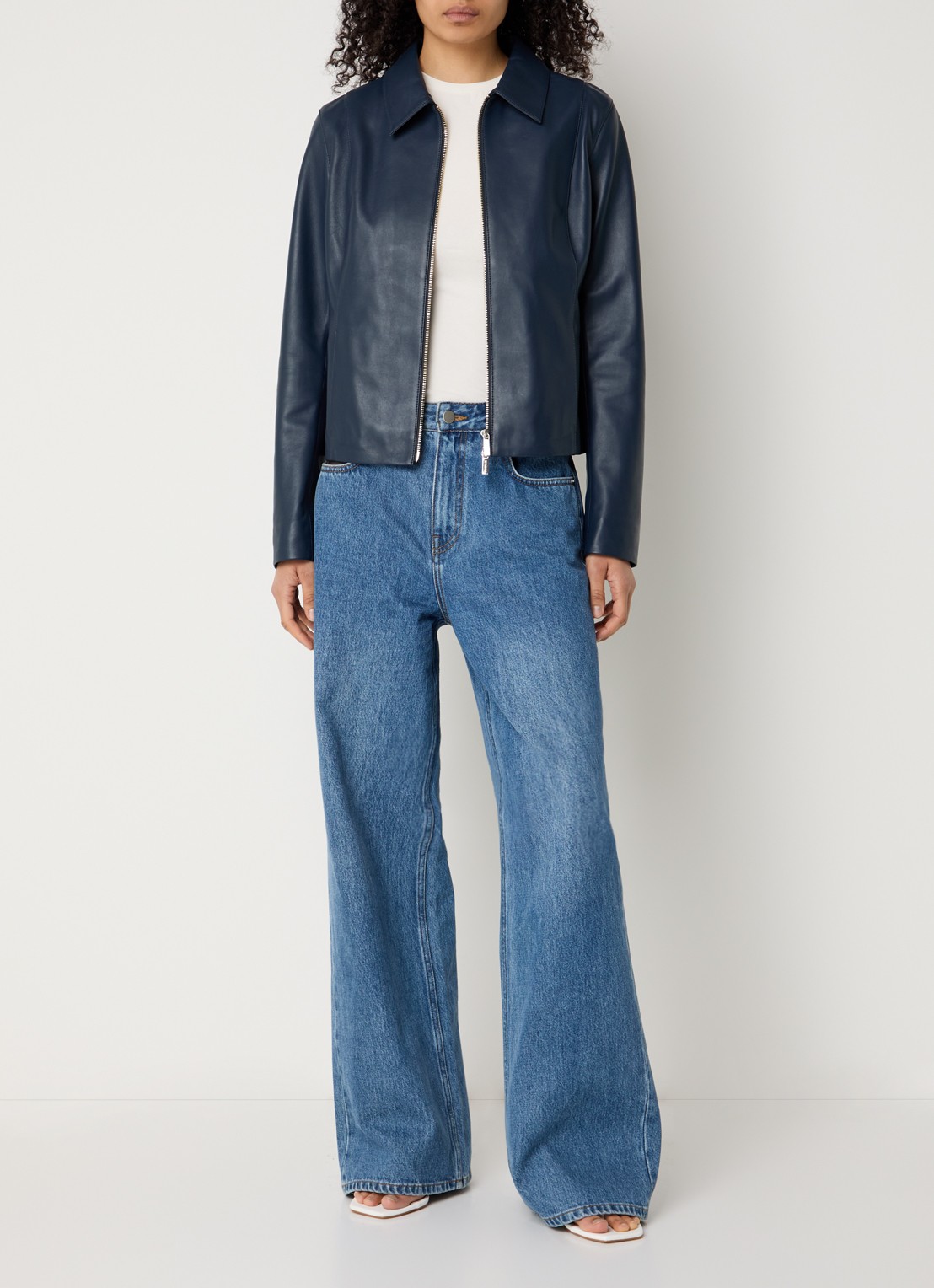 STUDIO AR Cassie jack van schapenleer - voorkant 4 donkerblauw